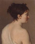 Elise Bruyere Study of a young woman,half-length,in profile,wearing a white robe Sweden oil painting artist